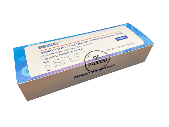 BSWAY Covid-19 Antigen-Schnelltest, (5er Pack) Vorderer Nasenabstrich
